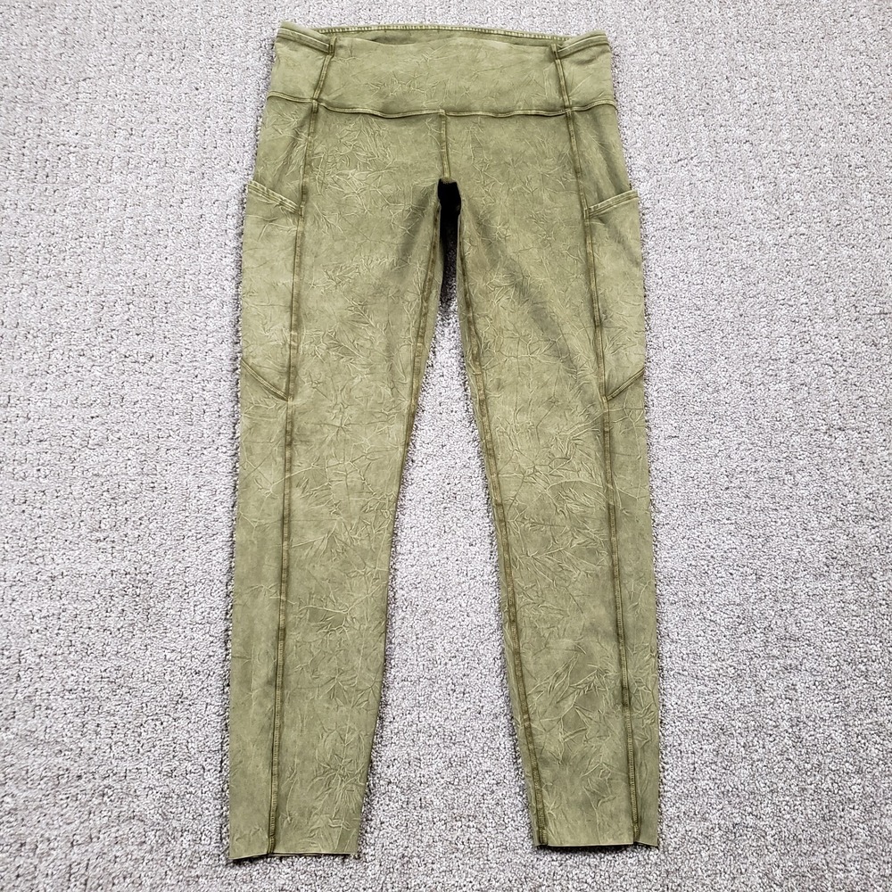 Lululemon Fast Free High Rise Tight 25" Leggings size 10 Ice Dye Moss Green
